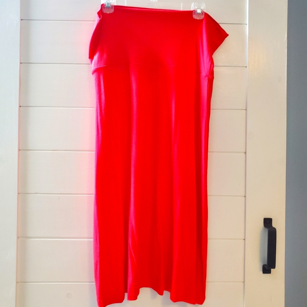 Orange Maxi Skirt/Strapless Dress